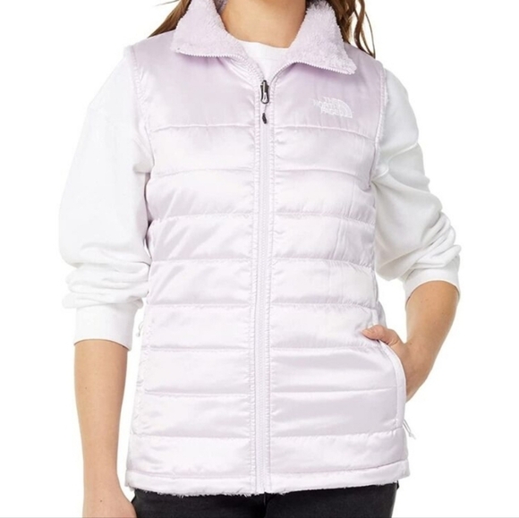 The North Face Mossbound Reversible Teddy/Quilted Vest Full Zip Size M - Picture 8 of 9